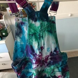 Tie dye overalls